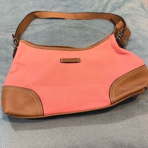 Peach and Tan Women's Bag